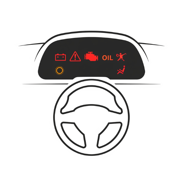 Icone RC Pereira E-book Segredos do Auto - Painel luz acesa Branco-PNG